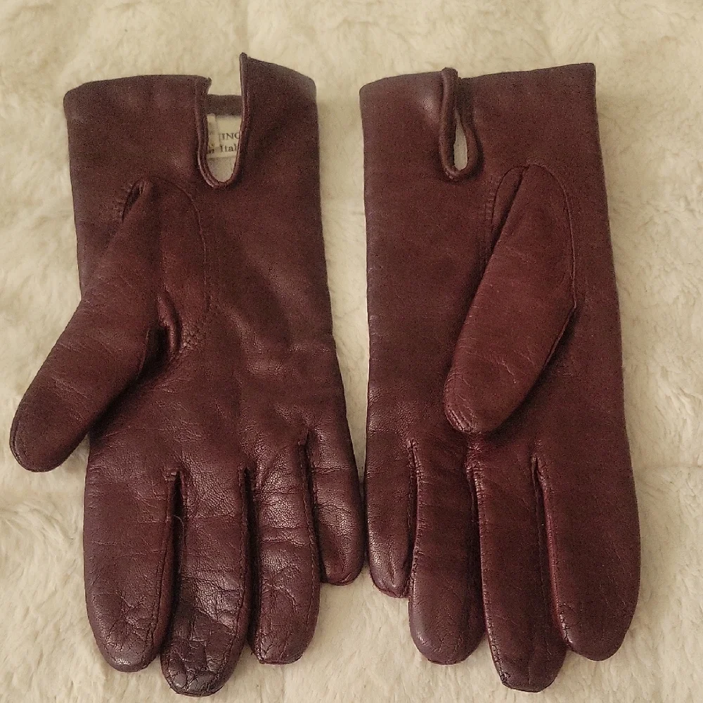 Shalimar Women's Leather Gloves Made In Italy Size 6.5